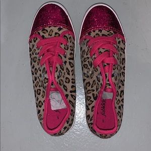 sequin toe cheetah sneakers